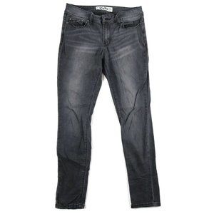 Indigo Rein Womens Straight Jeans Black Denim Low Rise Size 9 29x25